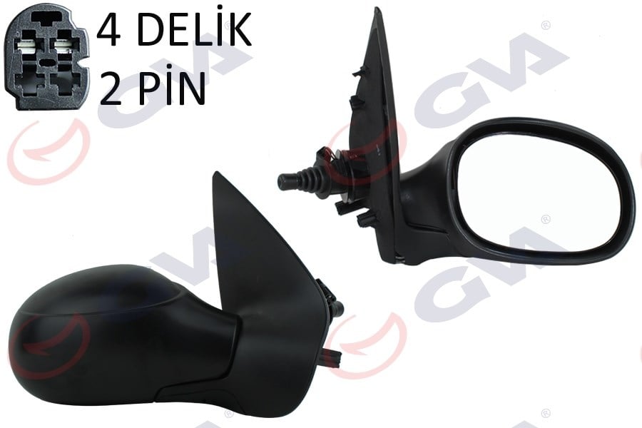 Dış Dikiz Aynası Sağ 206 98> Mekanik Isıtmalı Sensörlü Konveks 2 Fiş Vm-206Hsr Gva 1043202