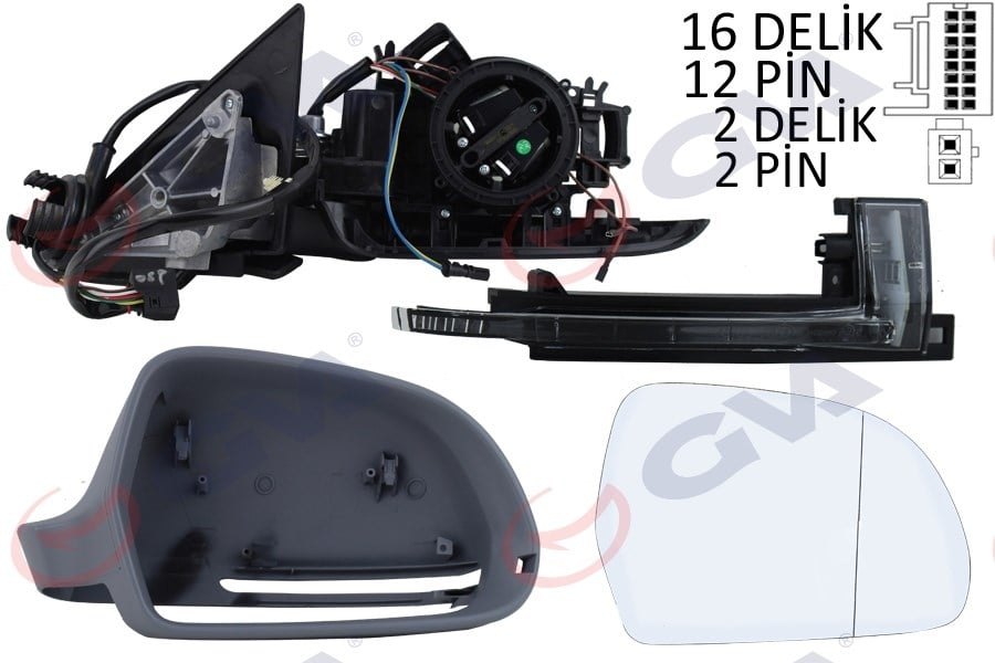 Dış Dikiz Aynası Sağ A4 08> Elektrikli Isıtmalı Katlanır Astarlı Asferik Vm-018Ebcar Gva 1075945