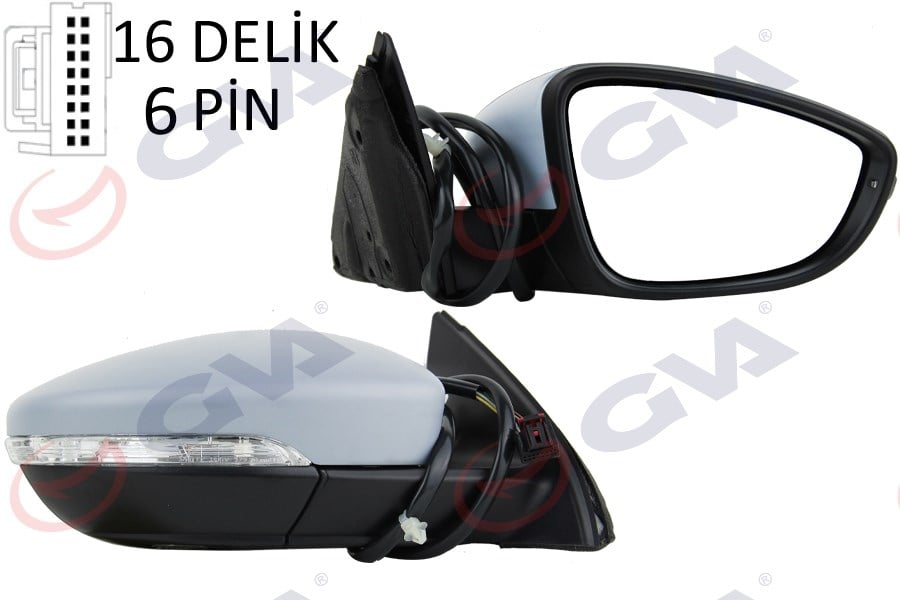Dış Dikiz Aynası Sağ Jetta 11> Elektrikli Isıtmalı Sinyalli Astarlı Konveks 7 Fiş Vm-6381Ehpr Gva 1075720