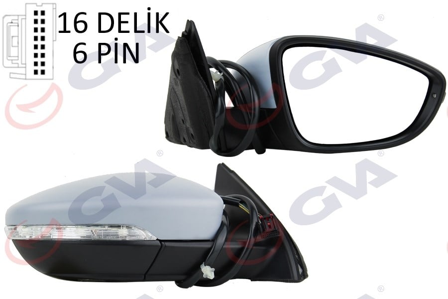Dış Dikiz Aynası Sağ Passat 11> Elektrikli Isıtmalı Sinyalli Astarlı Konveks 6 Fiş Vm-6194Ehpr Gva 1075345