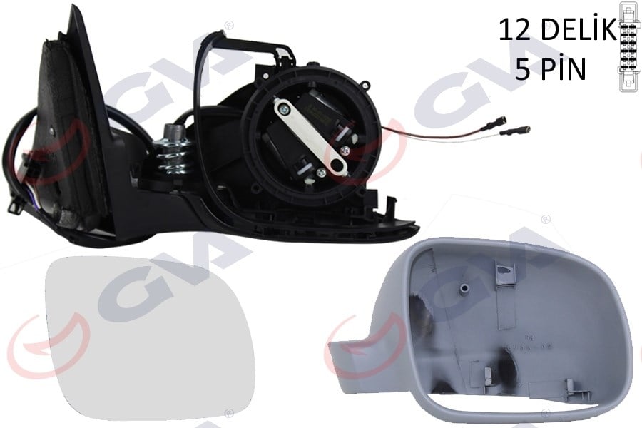 Dış Dikiz Aynası Sağ Passat 97> Elektrikli Isıtmalı Astarlı Asferik 5 Fiş Vm-189Nr Gva 1075317