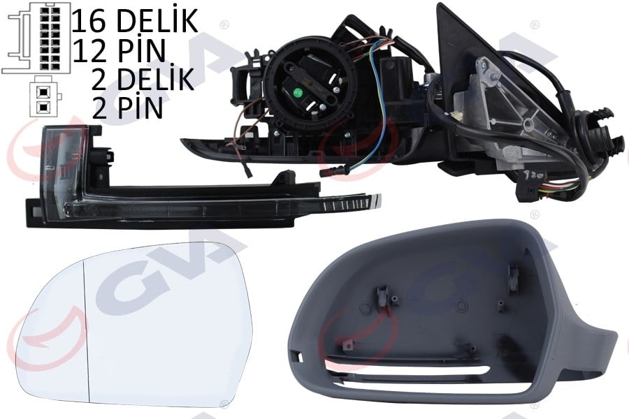 Dış Dikiz Aynası Sol A4 08> Elektrikli Isıtmalı Katlanır Astarlı Asferik Vm-018Ebcal Gva 1075946