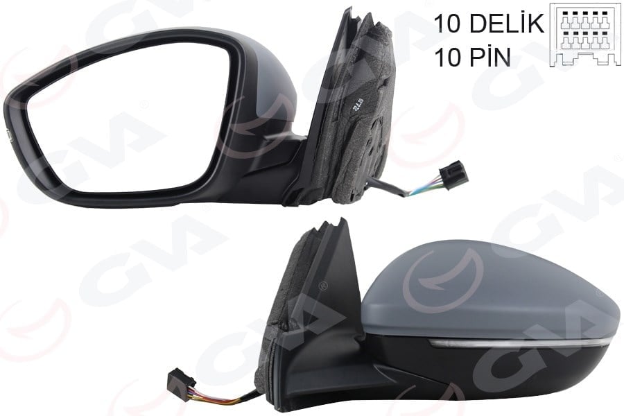 Dış Dikiz Aynası Sol Elektrikli Isıtmalı Sinyalli Katlanır Ç.Aydınlatmalı Astarlı Konveks 208 19- Corsa F 19- 10H10p Gva 1090232