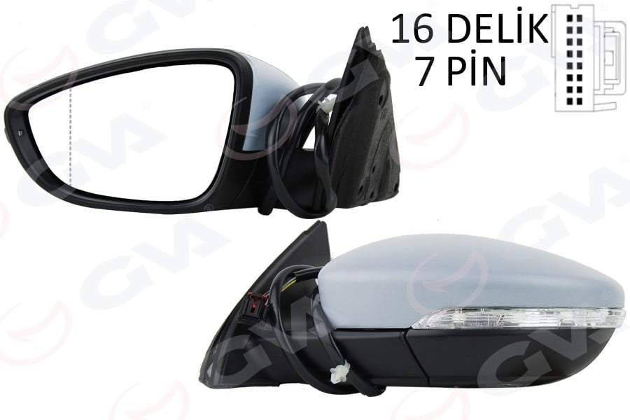 Dış Dikiz Aynası Sol Jetta 11> Elektrikli Isıtmalı Sinyalli Astarlı Asferik 7 Fiş Vm-6381Ehpal Gva 1075721