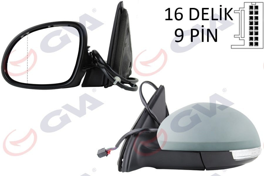 Dış Dikiz Aynası Sol Tıguan 09> Elektrikli Isıtmalı Katlanır Ç.Aydınlatmalı Sinyalli Astarlı Asferik Vm-383Nebal Gva 1075621