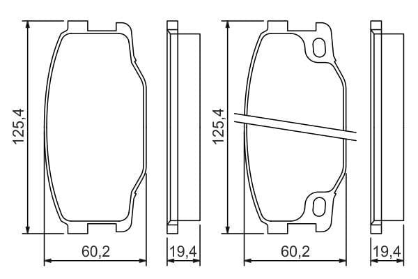 Disk Balata - Ön - Wva 29242 - 125.2X60x19.4 Mm Bosch 0986494442