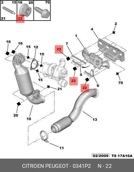 Egsoz Manifolt Somunu Peugeot-Cıtroen-Opel Psa 0341.P2
