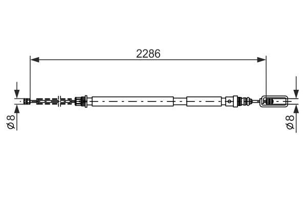 El Fren Teli Sağ Peugeot Expert 96>06-P806 95>02 Cıtroen Jumpy 95>06 Evasıon 94>02 Bosch 1987477569