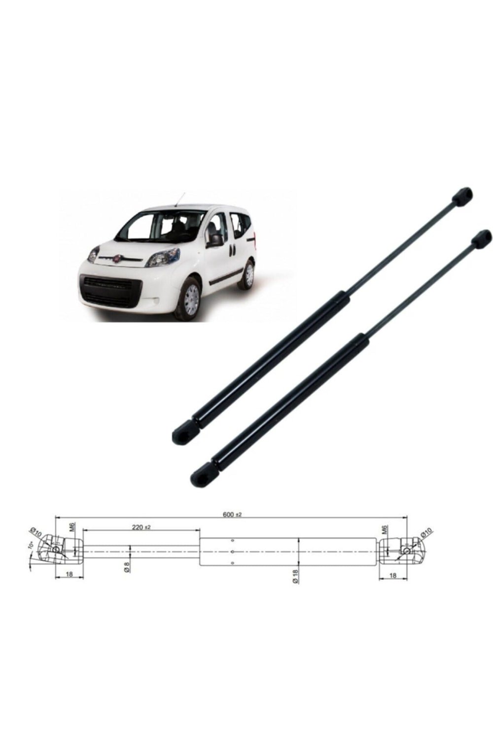 Fiat Fiorino Bagaj Amortisörü (SET) Sağ Ve Sol 1354844080