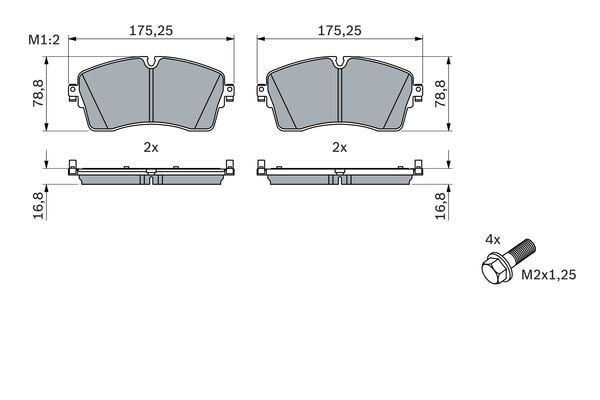 Fren Balatası On Land Rover Defender L663 Dıscovery L462 Range Rover L405 L494 . Jaguar E-Pace X540 Bosch 0986424871