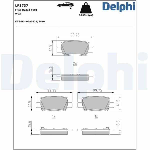 Fren Balatası Ön/Arka Hyundaı Elantra Kona Kıa Seltos 08/2019> Delphı Lp3737