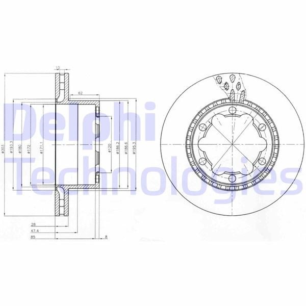 Fren Dıskı Arka Mercedes Sprınter B906 B907 . Vw Crafter 30-35-50 Cıft Teker Delphı Bg9015