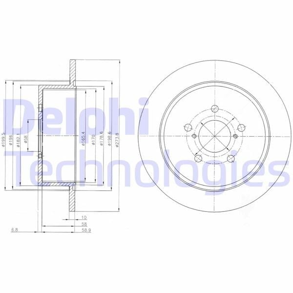Fren Diski Çiftli Paket . Deliksiz Arka Subaru Legacy 05/2003 > 12/2009 Delphı Bg4129