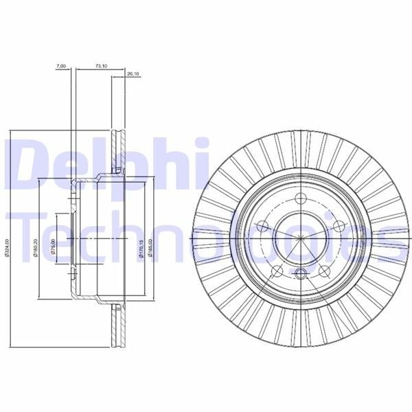 Fren Diski Çiftli Paket . Delikli Arka Bmw X5 02/2002 > 07/2007 Delphı Bg3999