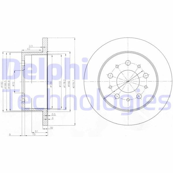 Fren Diski Çiftli Paket . Deliksiz Arka Cıtroen // Fıat // Peugeot; Jumper. Relay // Ducato // Boxe R 01/2000 > Delphı Bg3853