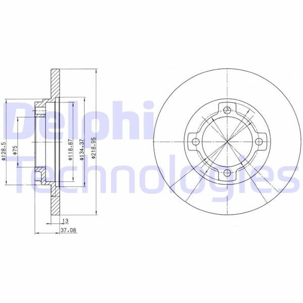 Fren Diski Çiftli Paket . Deliksiz Ön Kıa // Mazda; Mentor. Prıde // 121 01/1988 > 2001 Delphı Bg3083