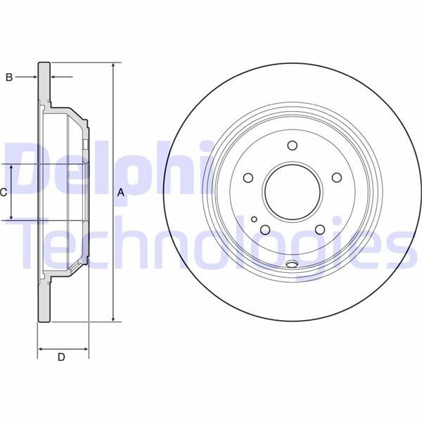 Fren Diski Çiftli Paket - Boyalı. Deliksiz Arka Hyundaı Genesıs 06/2014 > Delphı Bg4791c