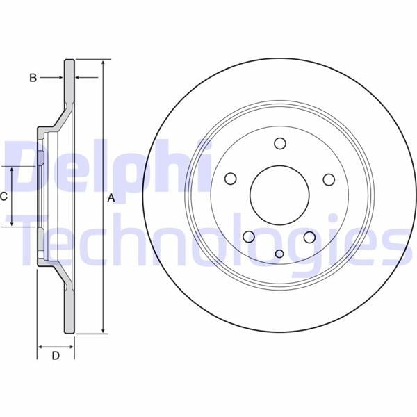 Fren Diski Çiftli Paket - Boyalı. Deliksiz Arka Mazda Cx-5 11/2011 > Delphı Bg4567c
