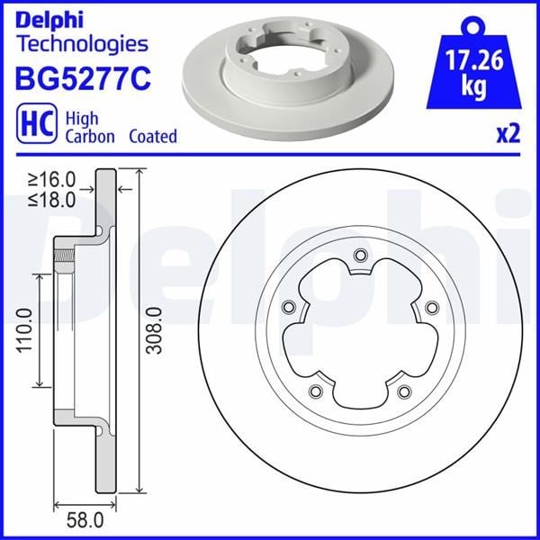 Fren Diski Çiftli Paket Ü -Transit 425 Transit 330 Transit 350 Transit 410 Transit 430 Transit 460 Transit 470 Transit 500 201 Delphı Bg5277c