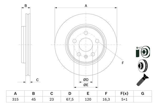 Fren Diski Insignia B Grand Sport Insignia B Sports Tourer Bosch 0986479F53