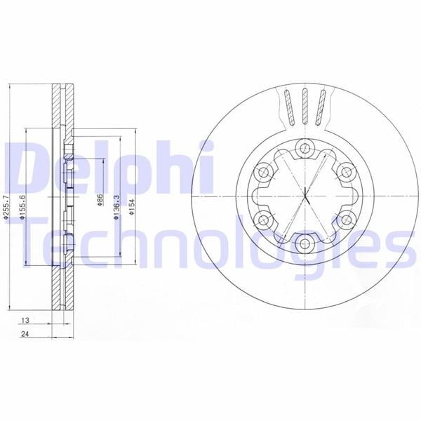 Fren Diski Ön Ford Ranger 98> 4X2 Çap: 256Mm Delphı Bg3559