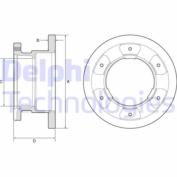 Fren Diski Tekli Paket . Deliksiz Arka Iveco Daıly 06/2004 > 05/2006 Delphı Bg9201