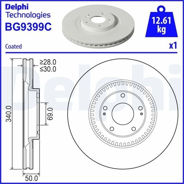 Fren Diski Tekli Paket - Boyalı. Deliksiz Delphı Bg9399c