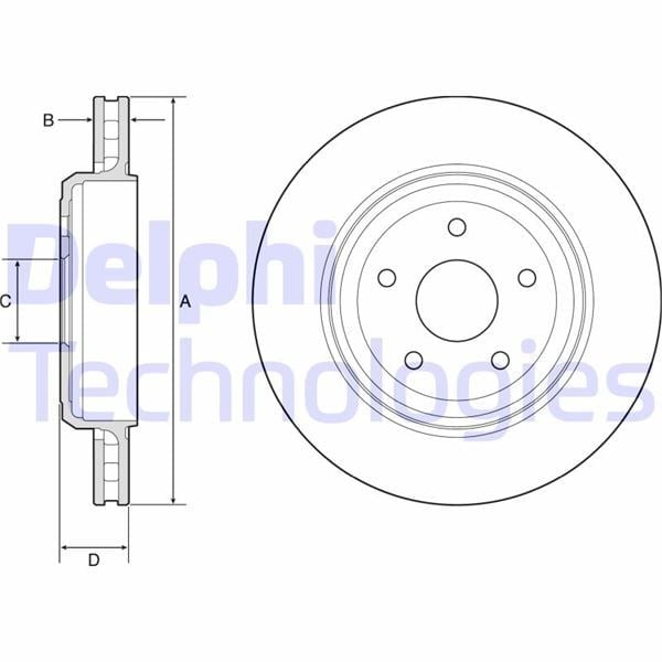 Fren Diski Tekli Paket - Boyalı. Delikli Arka Jeep Grand Cherokee 11/2010 > Delphı Bg9214c