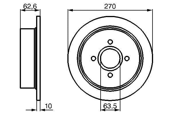 Fren Diski. Arka. 270 /10-8.6 Mm Bosch 0986478672