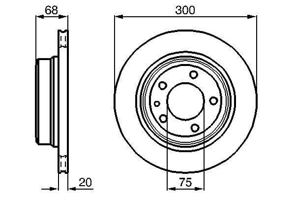 Fren Diski. Arka. 300 / 20-18.4 Mm . Hava Kanallı. Yüksek Karbon Alaşımlı Bosch 0986478320