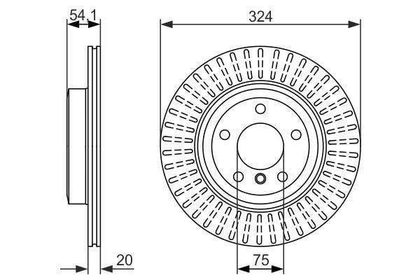Fren Diski. Arka. 324 /20-18.4 Mm . Hava Kanallı. Kaplamalı. Yüksek Karbon Alaşımlı. Civata Kiti Bosch 0986479731
