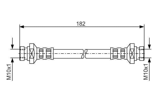 Fren Hortumu; Ön. 182.00 Mm Bosch 1987481010
