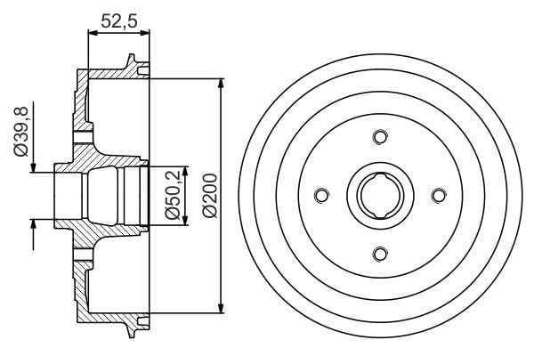 Fren Kampanası - 200 / 52.5 Mm Bosch 0986477217
