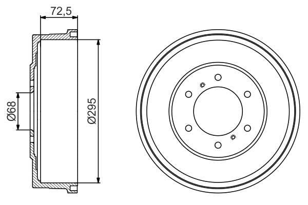 Fren Kampanası - 295 / 72.5 Mm Bosch 0986477215