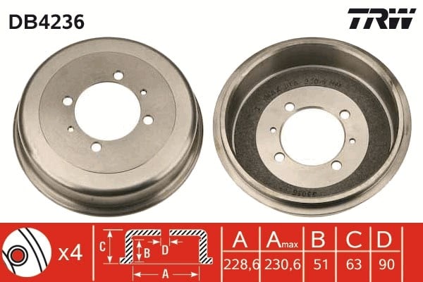 Fren Kampanası Arka Aks Hyundaı Sonata Iıı Y-3 - Trw Db4236