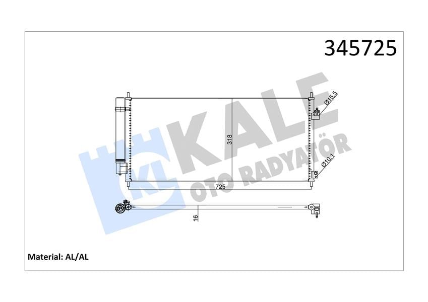Klima Radyatörü Kondenser Honda Jazz 1.4L L13z Ge6 Gg Kasa 09-14 Kale 345725
