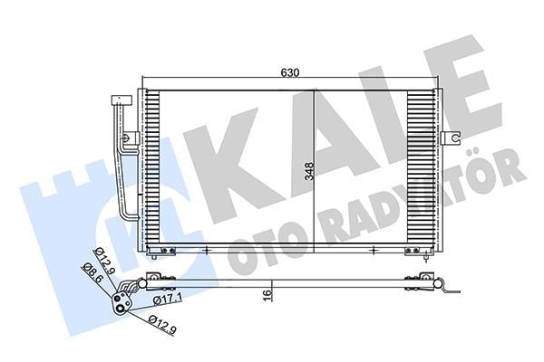 Klima Radyatörü Kondenser Volvo S40 I-V40 Al-Al 628X348x16 Kale 390400