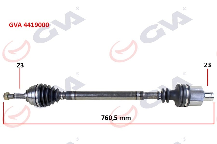 Komple Aks Sağ Dacıa Logan-Sandero 1.5 Dci 04-12 760Mm Gva 4419000