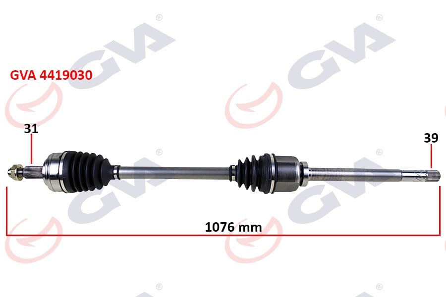 Komple Aks Sağ Master Iıı 10> Movano B 10> 2.3Dci 6 Vites 1076Mm Gva 4419030