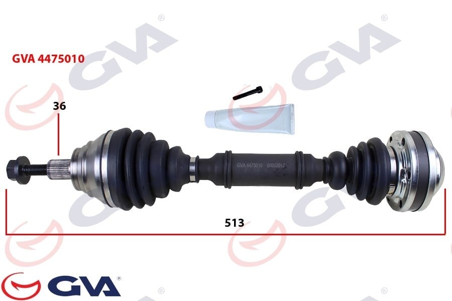 Komple Aks Sol Caddy Iıı 1.9 Tdı 04-10 Bjb 513Mm Gva 4475010