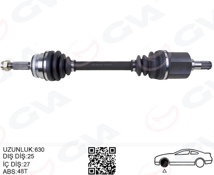 Komple Aks Sol Getz 1.5 Crdi 03-09 Abs Li 48Diş 630 Mm Gva 4491150