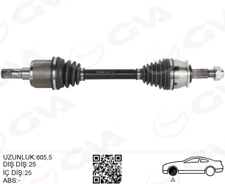 Komple Aks Sol Opel Mokka 12>1.4 Net 1.6 Cdtı Dtn-Dtu-Dth Chevrolet Trax 1.4-1.6 12> Manuel Vites 25 Diş Gva 4491221