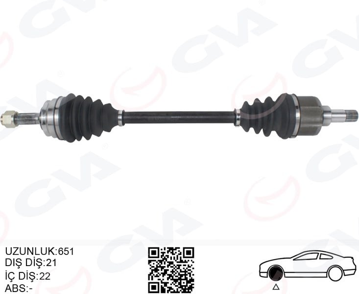 Komple Aks Sol Peugeot P208 12>19 Cıtroen C3 16> 1.0-1.2-1.4-1.6 Vtı 1.4 Hdı-1.6 Bluehdı 21X22x665 Gva 4443323