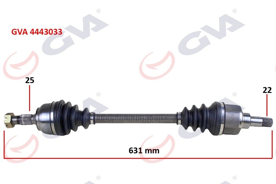 Komple Aks Sol Peugeot P307 00>07 Cıtroen C4 04>11 1.4-1.6 Manuel Şanzıman 00-07 631X25x22 Gva 4443033