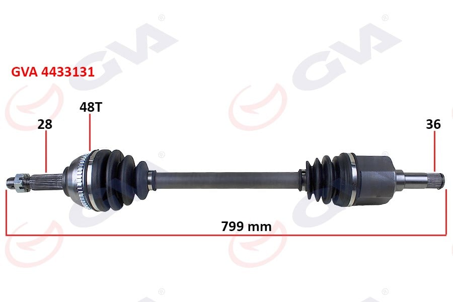 On Aks Komple Sol Transıt V.184 01> 07 2.0 125Ps O.Ceker Abs Lı Gva 4433131