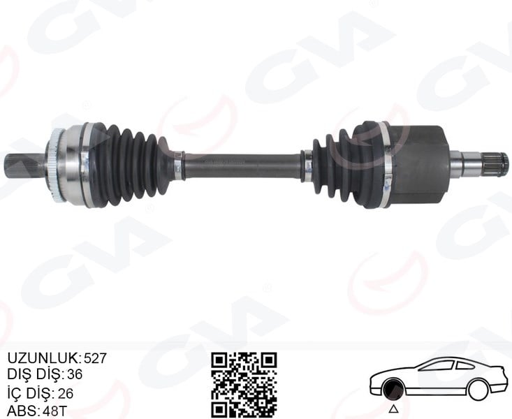 Ön Aks Komple Sol Volvo S60 I 2.0 T 2.4 04>10 V70 Iı 2.0 T 2.4 04>10 Gva 4499170
