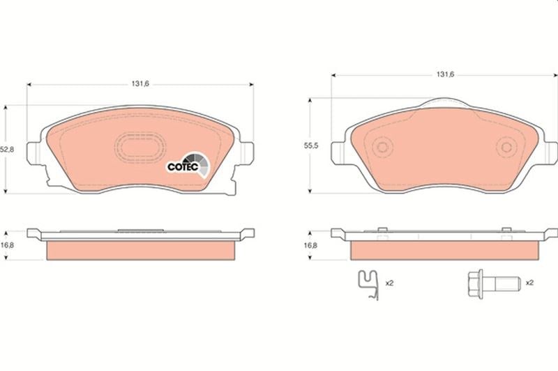 Ön Balata Combo C-Corsa C 1.3-1.7 Cdtı 01 > Merıva 03 > Tıgra 04 > Trw Gdb1570