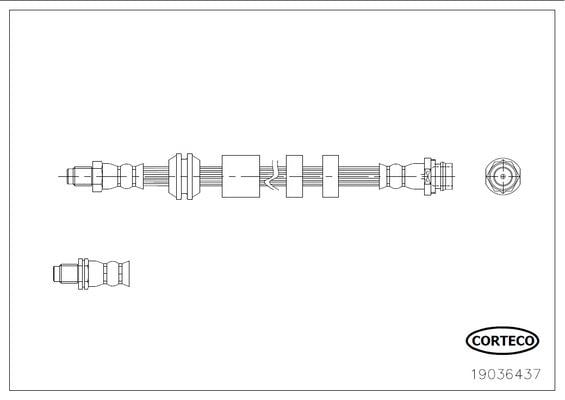 Ön Frem Hortumu Volvo S60 Iı 134 04/10-12/19-Volvo V60 I 155 07/10-12/18-Volvo Xc70 Iı 136 04/ 07- Corteco 19036437