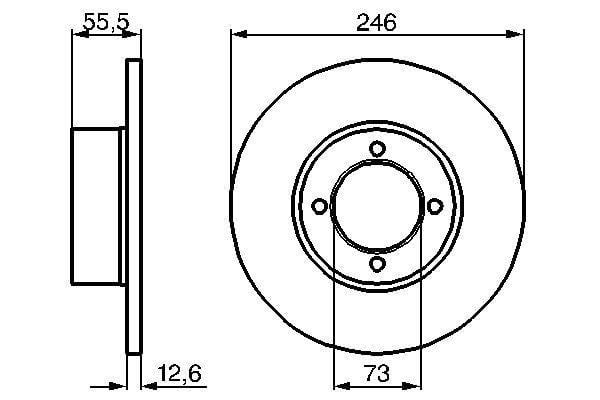Ön Fren Aynası Ascona A 75> Ascona B 77> Kadett C 75>79 Manta A-B 70>87 Rekord 72>86 Dolu 246X73x12 .5X4dl Bosch 0986478082