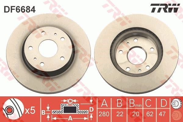 Ön Fren Aynası Suzukı Sx4 06 > 5B 280Mm Trw Df6684